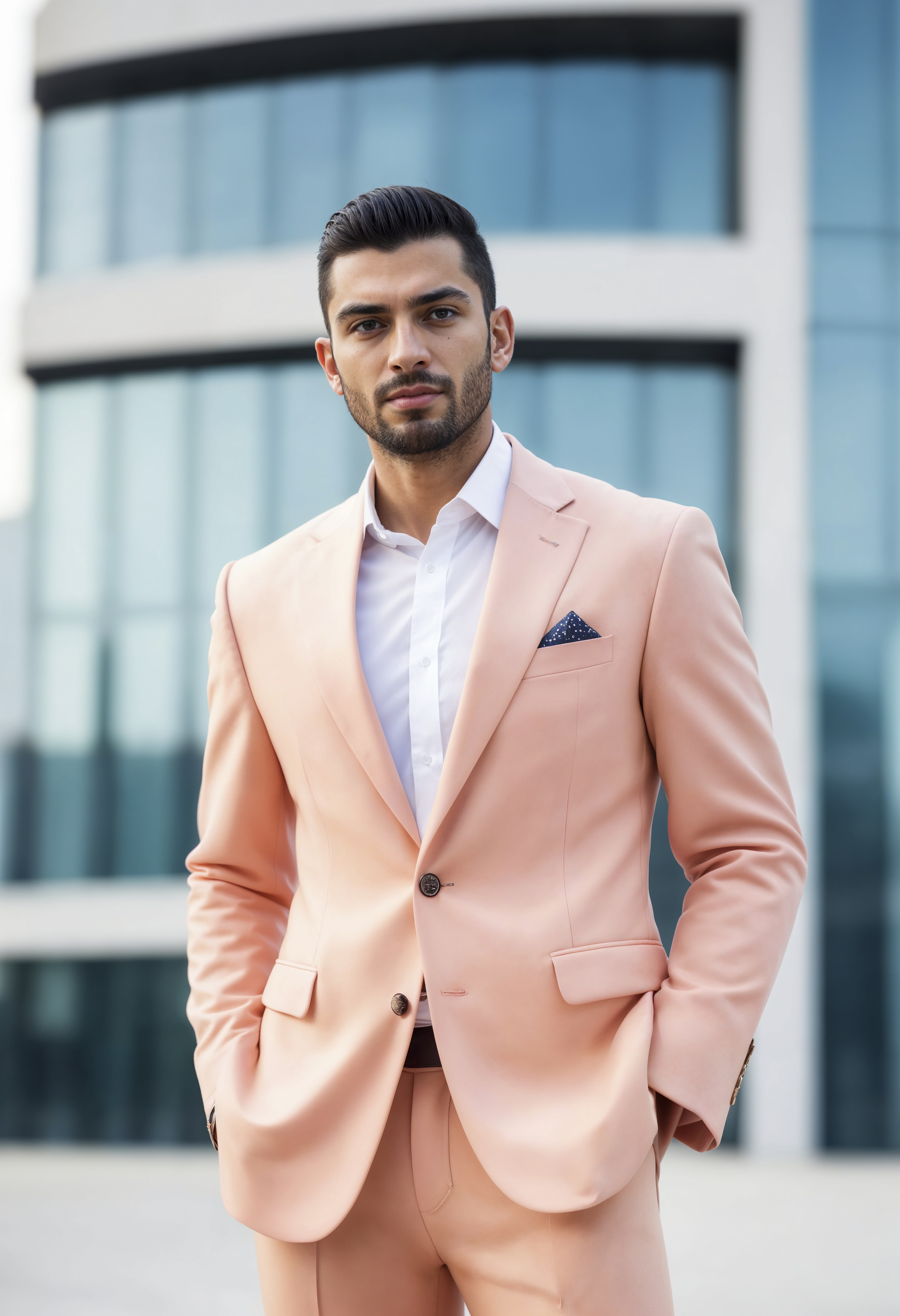 Youtube influencer looking away from the camera and smiling while sitting on a curb.